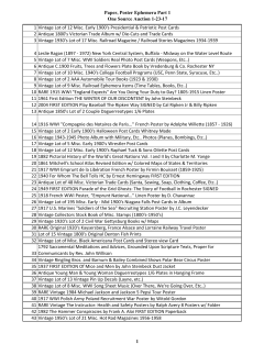 Paper, Poster Ephemera Part 1 One Source Auction 1-23