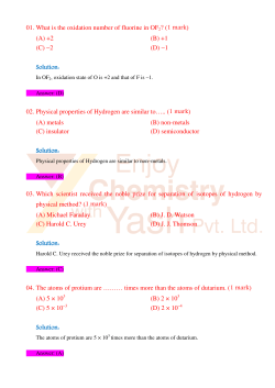 01. What is the oxidation number of fluorine in OF2? (1 mark) (A) +2