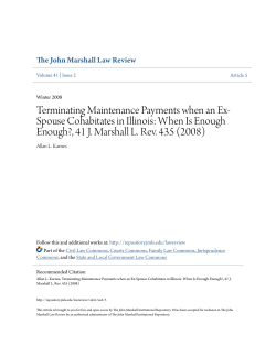 Terminating Maintenance Payments when an Ex-Spouse