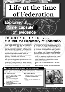 Life at the time of Federation