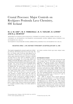 Crustal Processes: Major Controls on Reykjanes Peninsula Lava