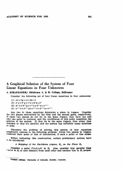 A Graphical Solution of the System of Four Linear Equations in Four