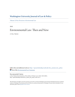Environmental Law: Then and Now - Washington University Open