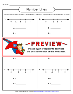 Number Lines - Super Teacher Worksheets