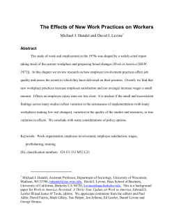 The Effects of New Work Practices on Workers