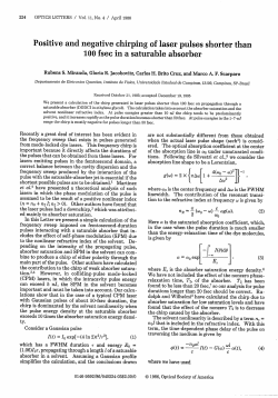 Positive and negative chirping of laser pulses shorter than 100 fsec