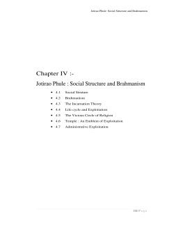 Chapter IV :- Jotirao Phule : Social Structure and Brahmanism