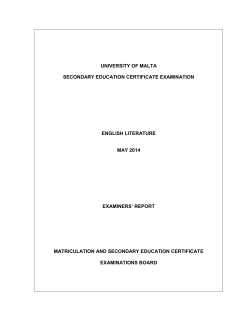 english literature - University of Malta