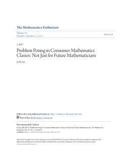 Problem Posing in Consumer Mathematics Classes