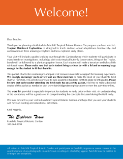 Pre/Post-visit Activities - Fairchild Tropical Botanic Garden