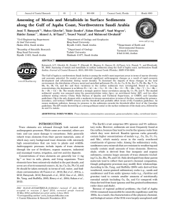 Assessing of Metals and Metalloids in Surface Sediments along the