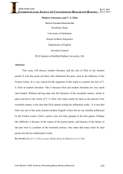Modern Literature and TS Eliot - journal-archieves34
