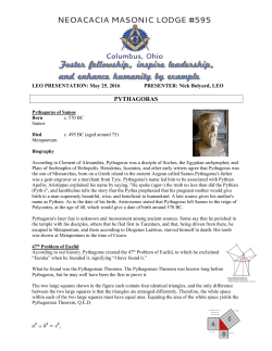 pythagoras - Neoacacia Masonic Lodge #595