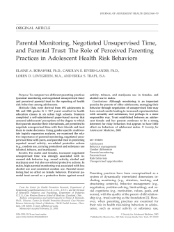 Parental Monitoring, Negotiated Unsupervised Time