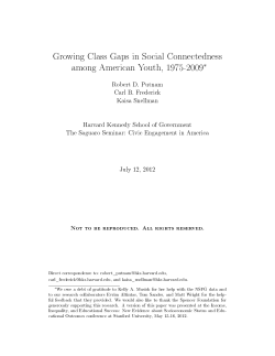 Growing Class Gaps in Social Connectedness among American