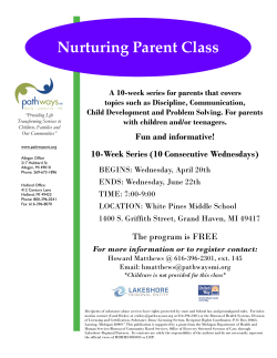 Nurturing Parent Class - Grand Haven Area Public Schools