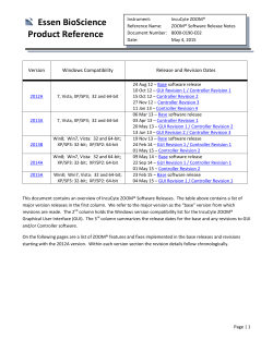 Essen BioScience Product Reference