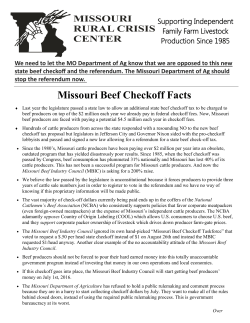 Missouri Beef Checkoff Facts - Missouri Rural Crisis Center
