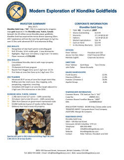 Fact Sheet - Klondike Gold Corp.