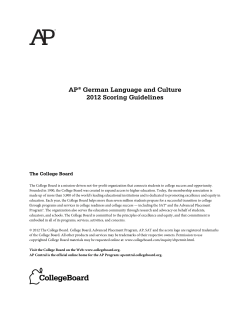 AP&reg; German Language and Culture 2012 Scoring Guidelines