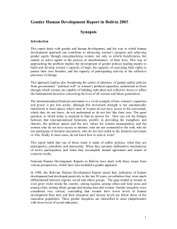 Gender HD Report 2003, Bolivia