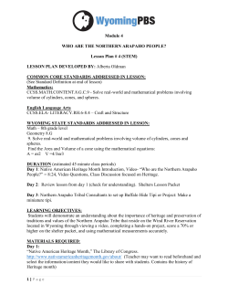 Lesson Plan # 4 - Wind River Education Project