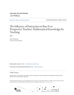 The Influence of Instruction in Base 8 on Prospective