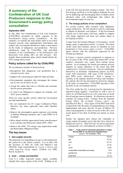 A summary of the Confederation of UK Coal Producers
