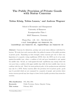 The Public Provision of Private Goods with Status Concerns