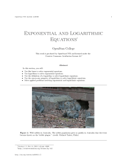 Exponential and Logarithmic Equations