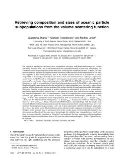 Retrieving composition and sizes of oceanic particle subpopulations