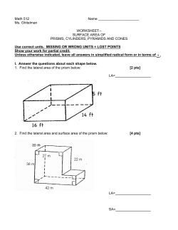 Surface Area Worksheet