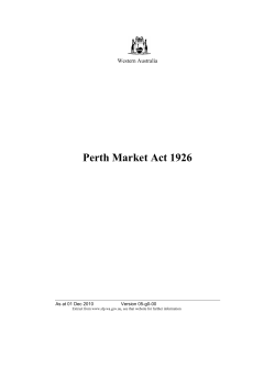 Perth Market Act 1926