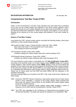 Comprehensive Test Ban Treaty (CTBT)