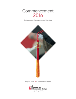 2016 Commencement Program - Bunker Hill Community College