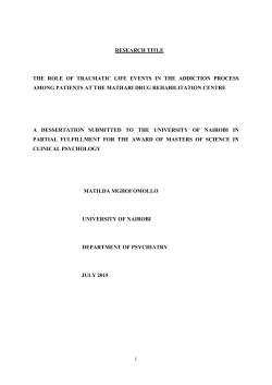 The role of traumatic life events in the addiction