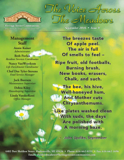 September 2016  - Heritage Senior Communities