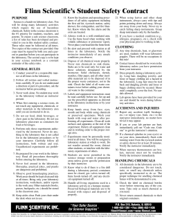 Flinn Scientific`s Student Safety Contract