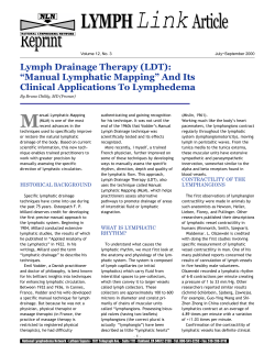 Lymph Drainage Therapy (LDT): &ldquo;Manual Lymphatic Mapping&rdquo; And