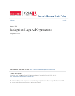 Paralegals and Legal Aid Organizations