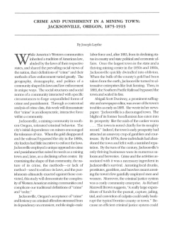 CRIME AND PUNISHMENT IN A MINING TOWN: JACKSONVILLE