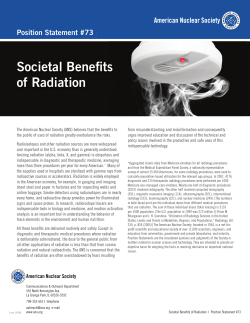 Societal Benefits of Radiation