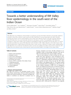 Towards a better understanding of Rift Valley fever