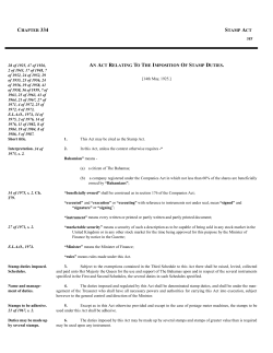 The Stamp Act, 1925 - Bahamas Financial Services Board