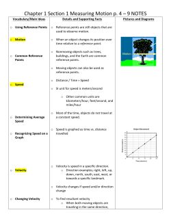 Chapter 1 Section 1 Measuring Motion p. 4 &ndash; 9 NOTES