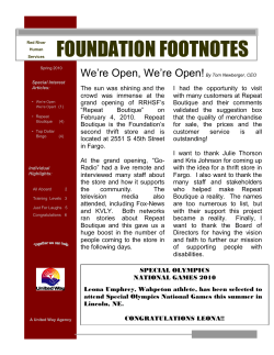 foundation footnotes - Red River Human Services Foundation