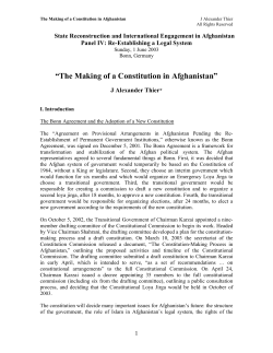 The Making of a Constitution in Afghanistan