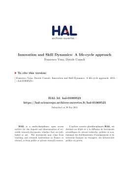 Innovation and Skill Dynamics: A life-cycle approach - Hal-SHS