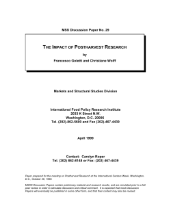 The Impact of Postharvest Research