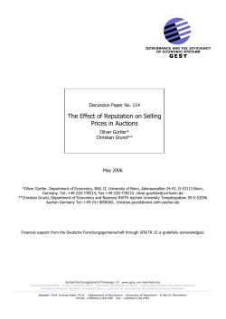 The Effect of Reputation on Selling Prices in Auctions